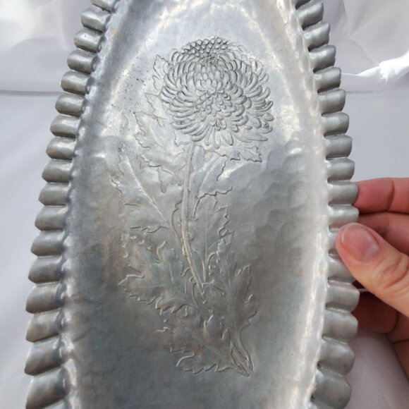 VTG Continental Trade Mark Silverlock Hammered Tray Oval 12" Hand Wrought #1066 - Picture 3 of 13